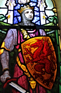 Llywelyn Fawr depicted in stained glass at St Mary's Church in Trefriw Source:By Llywelyn2000 (Own work) [CC BY-SA 4.0 (http://creativecommons.org/licenses/by-sa/4.0)], via Wikimedia Commons